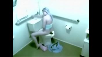 Security cam caught hottie toilet masturbating