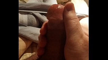 Jacking off before bed. Big load