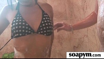 soapy rubdown end with a ginormous cum shot eighteen